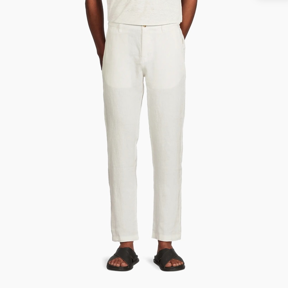 Onia Men's White Linen Chinos